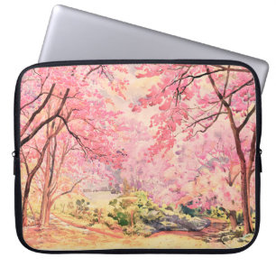 Painting watercolor landscape pink red flower of W Laptop Sleeve