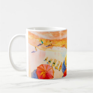 Painting watercolor seascape Top view colourful of Coffee Mug