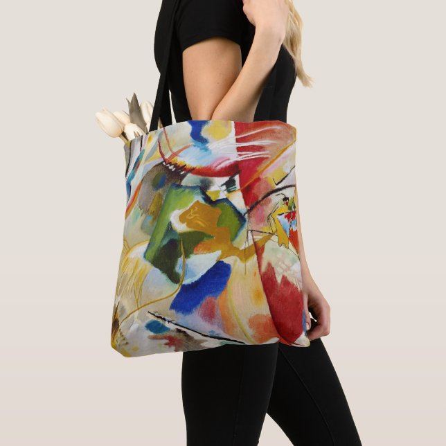 Painting with Green Centre by Wassily Kandinsky Tote Bag (Close Up)