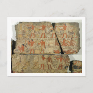 Paintings from the Tomb of Metjetji, from Saqqara, Postcard