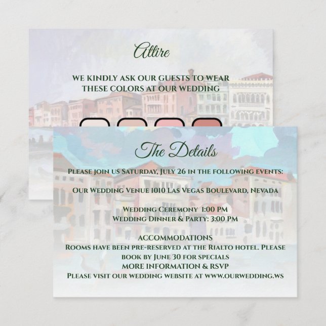 Paintings of Grand Canal, Venice, Italy Enclosure Card (Front/Back)