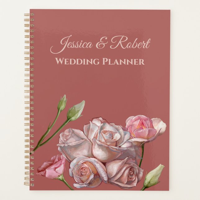 Paintings of Roses In Bloom Wedding Planner (Front)