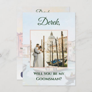 Paintings of Venice Groomsman Proposal Photo Card