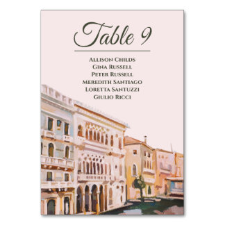 Paintings of Venice, Italy Table Number