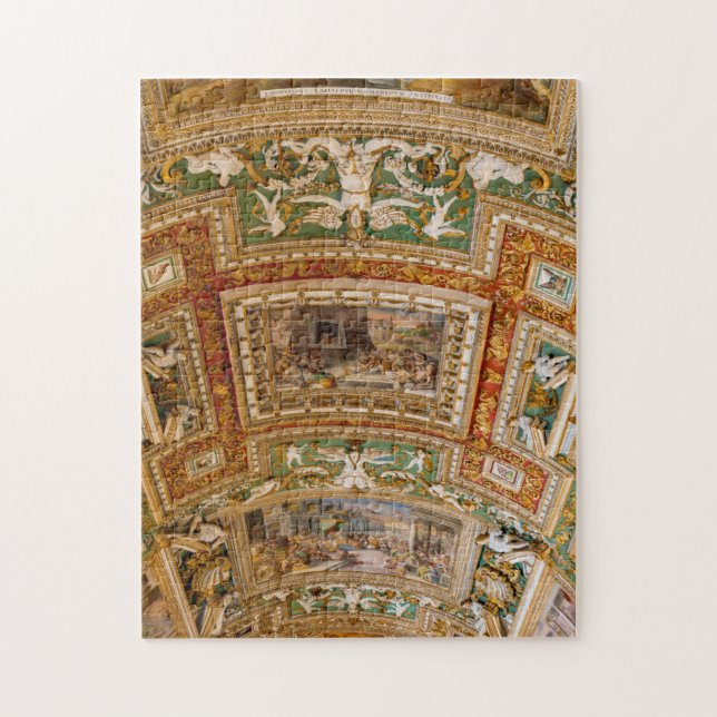 Paintings on ceiling in Gallery of Maps - Vatican Jigsaw Puzzle (Vertical)