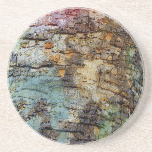 Paintsplashed and Woodpeckered Coaster (Front)
