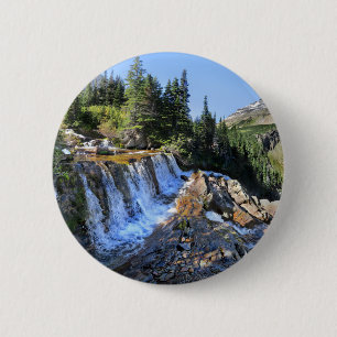 Paiota Falls - Glacier National Park 6 Cm Round Badge