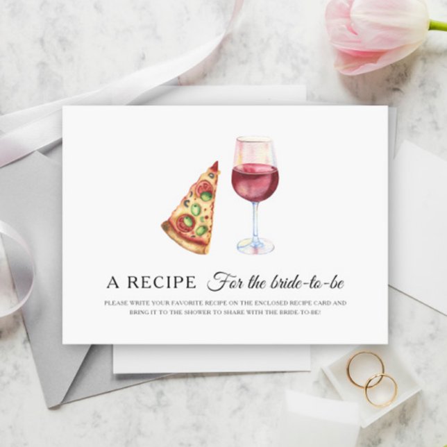 Pair bridal shower Recipe for the bride to be Enclosure Card (Creator Uploaded)