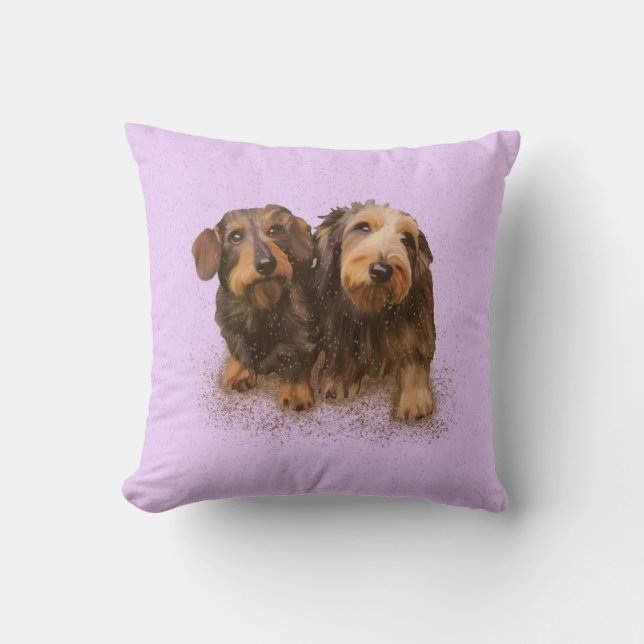 “Pair O’Doxical Puppies” Cushion (Front)
