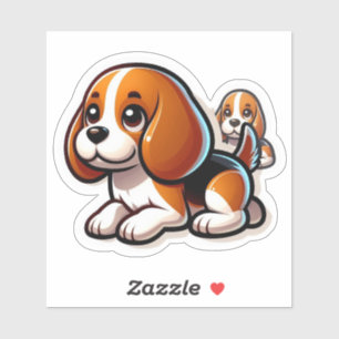 Pair of Adorable Chibi Beagle Puppies