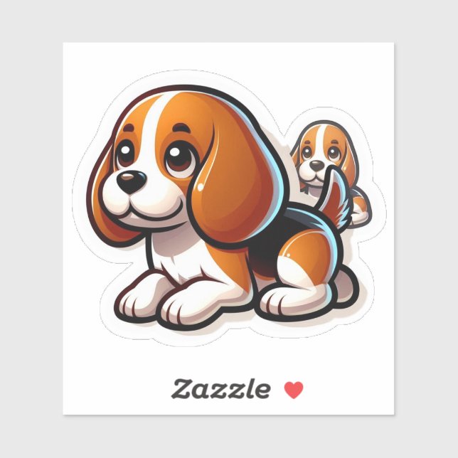 Pair of Adorable Chibi Beagle Puppies (Sheet)