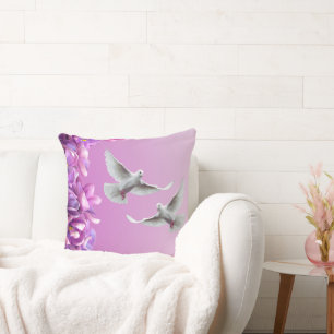 Pair Of Beautiful White Doves Cushion