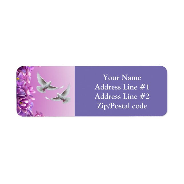 Pair Of Beautiful White Doves Return Address Label (Front)