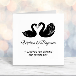 Pair of Black Swans Wedding Thank You Self-inking Stamp