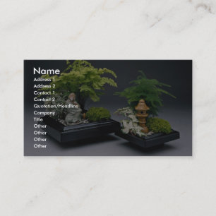 Pair of bonsai trees with ornamental figures business card