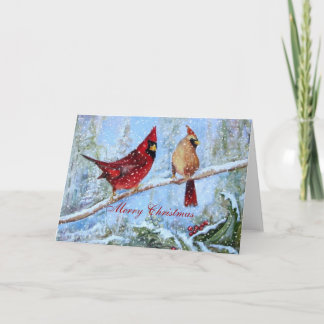 Pair of Cardinals, Holiday Card
