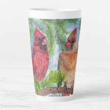 Pair of Cardinals Latte Mug