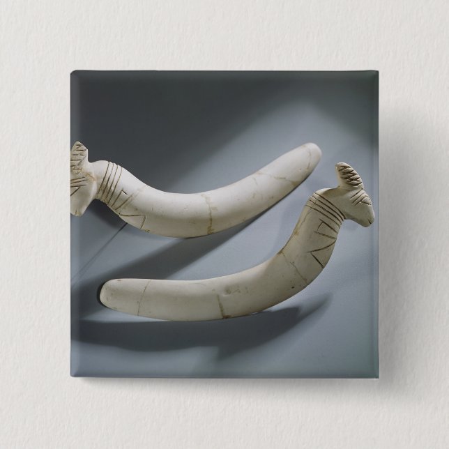 Pair of castanets, Thinite Period (hippopotamus iv 15 Cm Square Badge (Front)