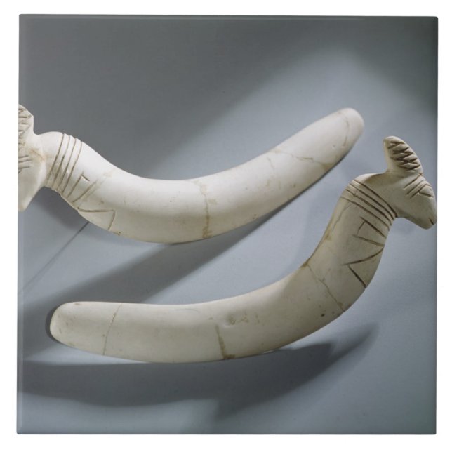 Pair of castanets, Thinite Period (hippopotamus iv Ceramic Tile (Front)