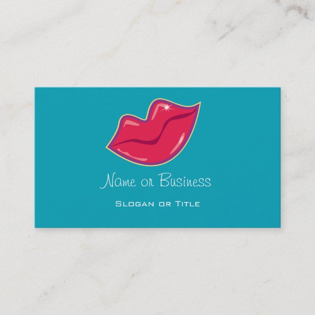 Pair of Cherry Red Lips Business Card (Front)