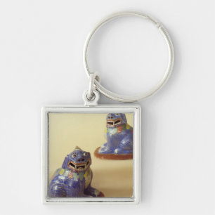 Pair of Chinese cloisonne dogs, 18th century Key Ring