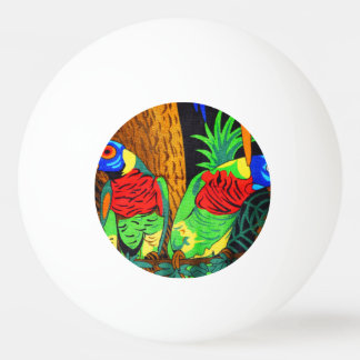 Pair of Colourful Parakeets Ping Pong Ball
