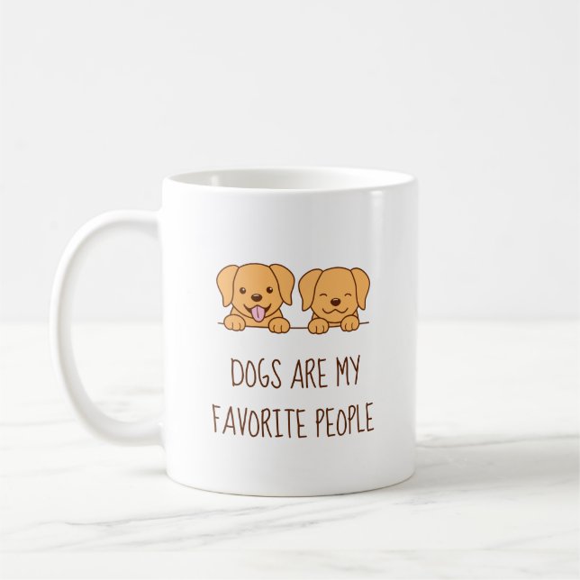 Pair of Cute Labrador Dogs Peeking Quote Coffee Mug (Left)