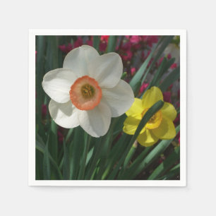 Pair of Daffodils Pink and Yellow Spring Flowers Napkin