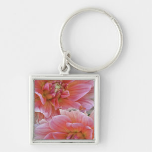 Pair of Dahlia flowers, Dahlia spp. , Key Ring
