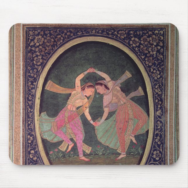 Pair of dancing girls performing a Kathak Mouse Pad (Front)
