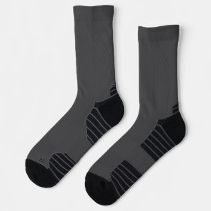pair of dark grey/black crew-length socks