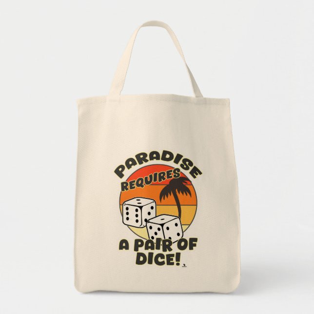 Pair Of Dice Funny Board Gaming Motto Tote Bag (Front)