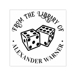 Pair of Dice Gambling Casino Games Library Book Self-inking Stamp