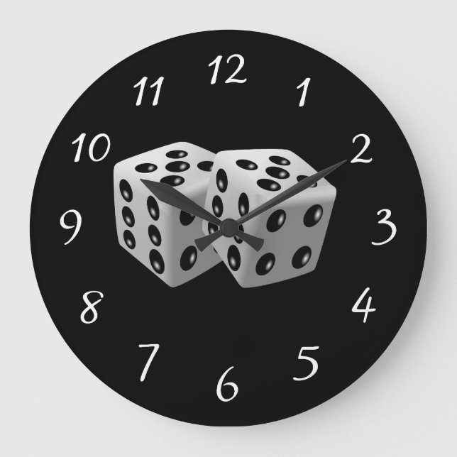 Pair of Dice Large Clock (Front)