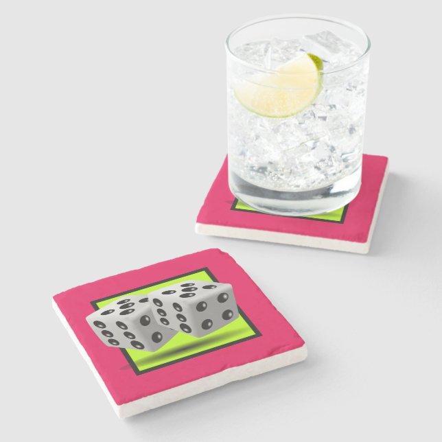 Pair of Dice Stone Coaster (Side)