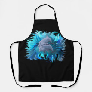 Pair of dolphins apron