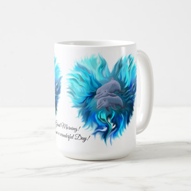 Pair of Dolphins Coffee Mug (Front Right)