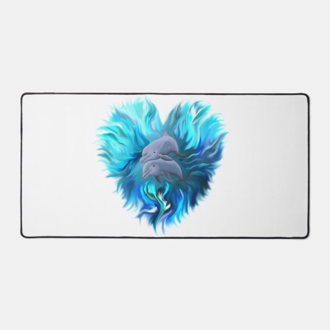 Pair of Dolphins Desk Mat (Front)