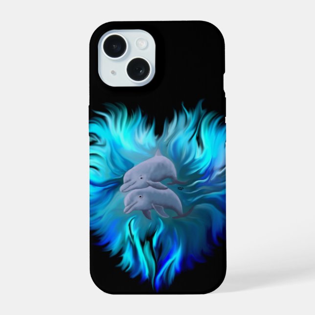 Pair of Dolphins iPhone 15 Case (Back)
