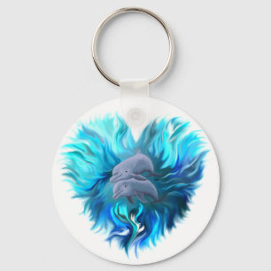 Pair of Dolphins Key Ring