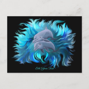 Pair of dolphins postcard