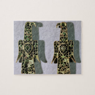 Pair of Eagle-Shaped Brooches (metal and enamel) Jigsaw Puzzle