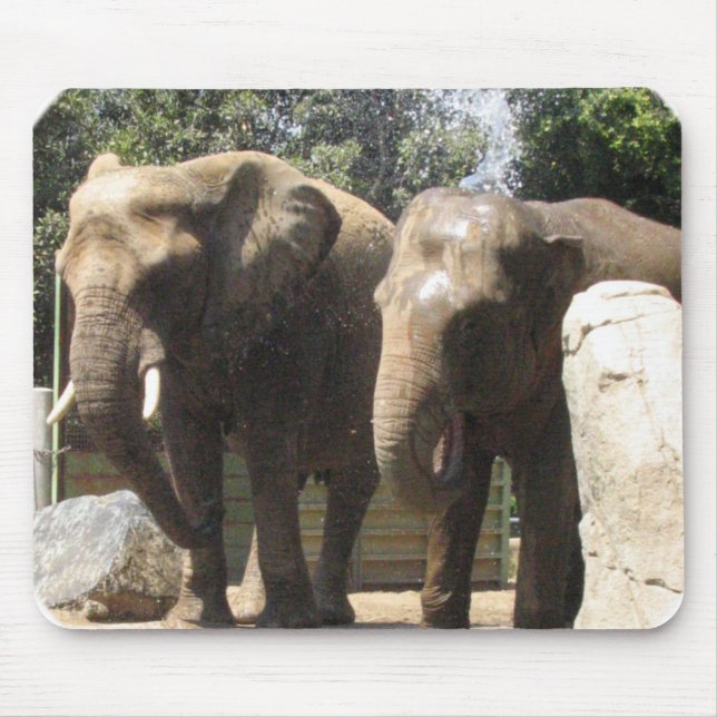 Pair of Elephants Mouse Pad (Front)