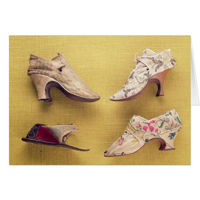 Pair of embroidered shoes, c.1714 (Front Horizontal)