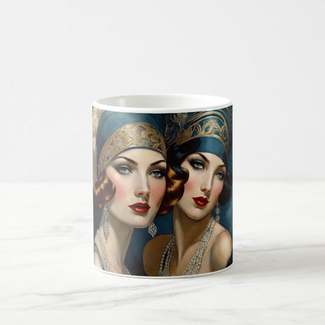 Pair Of Flappers In Blue Mug (Center)