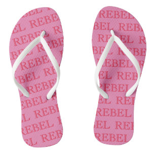 Pair of Flip Flops - REBEL Pink and White