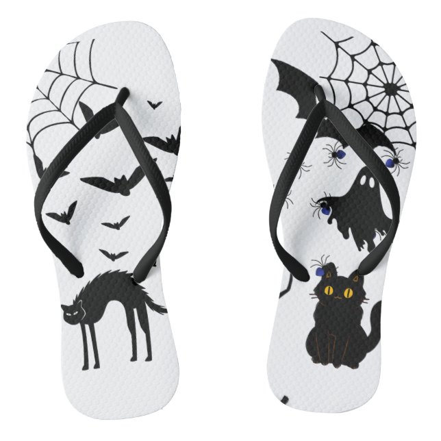 Pair of Flip Flops spooky design (Footbed)