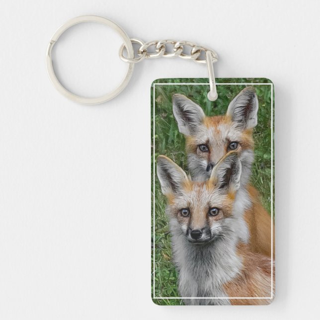 Pair Of Foxes  Key Ring (Front)