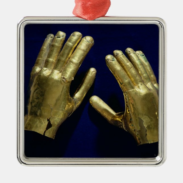 Pair of funerary hands, from Peru, c.200-c.800 Metal Ornament (Front)