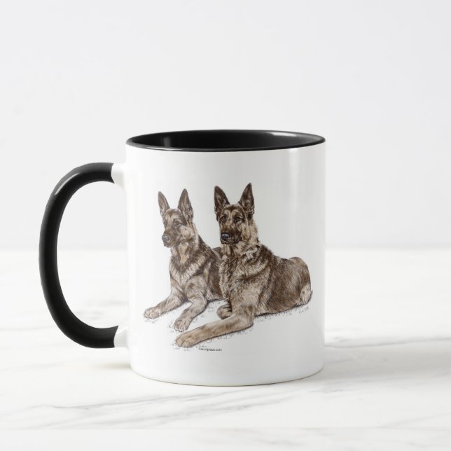 Pair of German Shepherd Dogs Mug (Left)